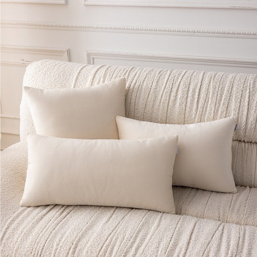생활방수 커버무드 패브릭 소파 쿠션  솜 포함, 아이보리