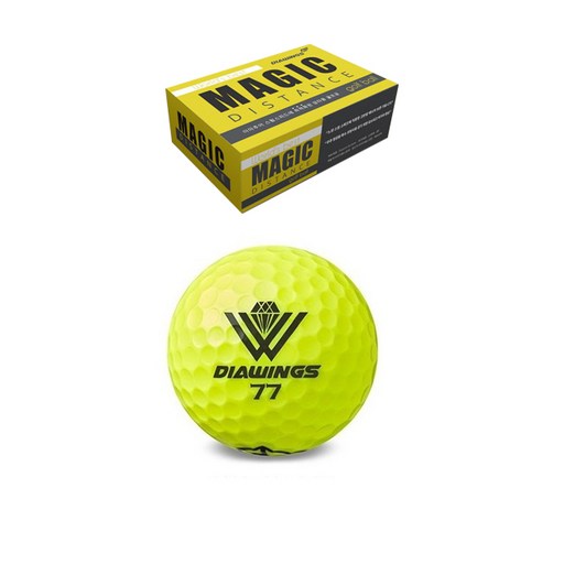 다이아윙스 고반발 비거리전용 장타 골프공 [6구] 선물 박스포장, 11번)M5 옐로우(6구)