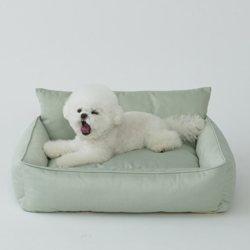 피치가든 사계절 커버분리형 등받침 사각 애견방석 D03 M2XL, 1개, 그린