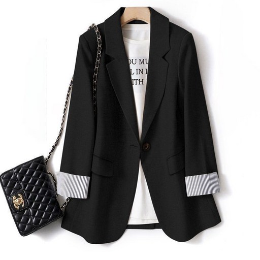 POMTOR 여성 봄 가을 슬림 양복 코트  빅사이즈 긴팔 정장 자켓 S-4XL