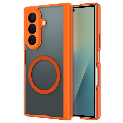 YINUO 갤럭시 Z 폴드5 6 7 magsafe 듀얼 중축 힌지 보호 후면 케이스