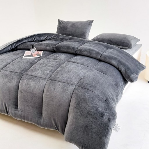 VERVEO  패밀리 겨울 보온 세트 양면 극세사 이불  매트리스  베개커버