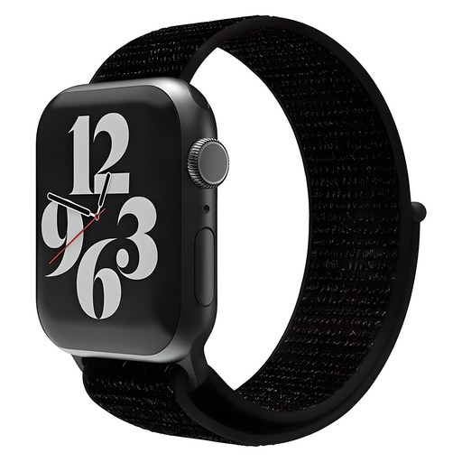 신지모루 애플워치 호환 경량 스포츠 스트랩 밴드, 블랙, 1개