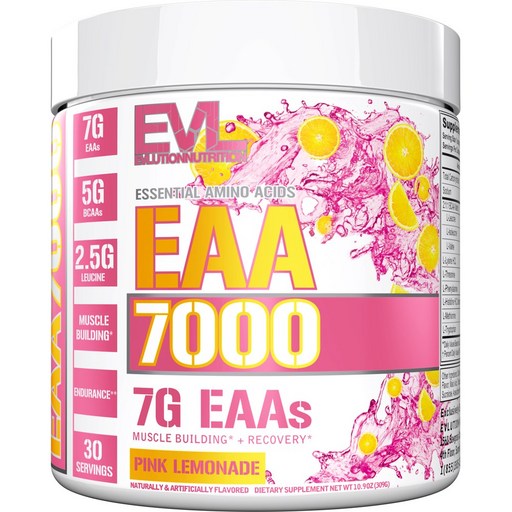 EVLUTIONNUTRITION EAA 7000 필수아미노산 핑크 레모네이드 맛, 1개, 309g
