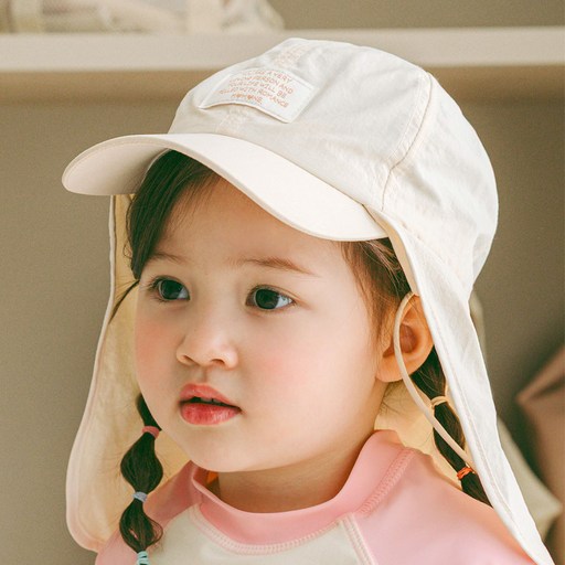 모모네 키즈 유아 아기 아동용 물놀이 모자 아쿠아 플랩캡 썬캡