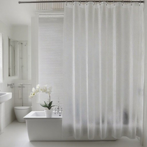 반투명 샤워커튼 욕실 욕조 방수 커튼링 세트 샤워 커튼  커튼링 12p, 1개, 화이트