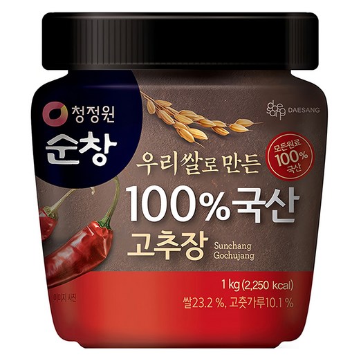 청정원순창 우리쌀로 만든 100 국산 고추장, 1kg, 1개