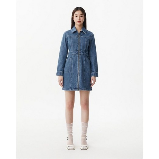 매장정품 PLASTIC ISLAND 플라스틱 아일랜드 집업 데님 미니원피스 PR1DO281 1114452