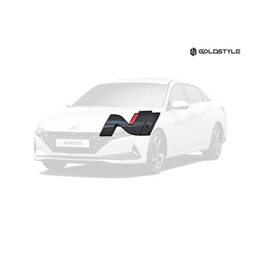 아반떼 N 엠블럼 전면 블랙하이그로시