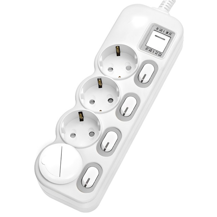 에코파워탭 LED 개별 과부하차단 멀티탭 전선형 4구 EPML304SS  안전커버, 2m, 화이트  랜덤 발송, 1개