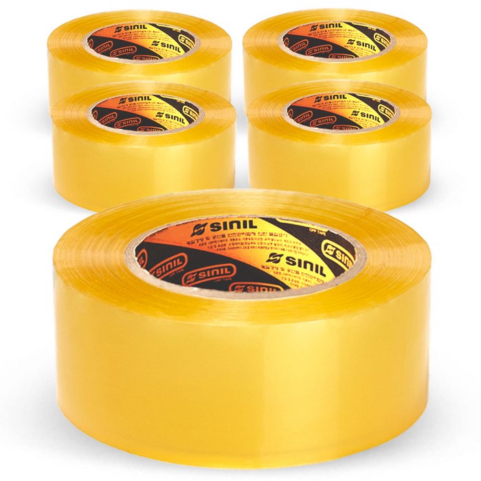 신일테이프 박스 테이프 48mm x 100m, 투명, 5개
