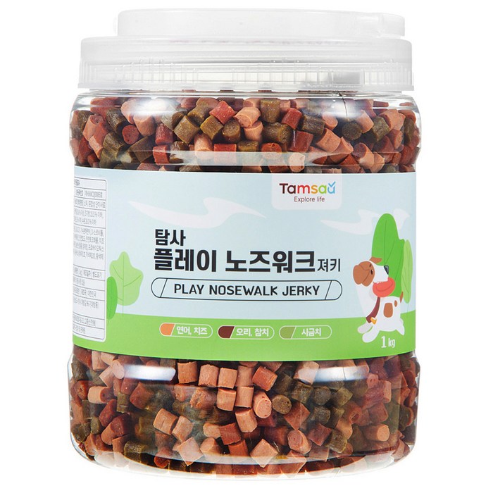 탐사 강아지 간식 플레이 노즈워크 말랑 져키 혼합맛 1kg