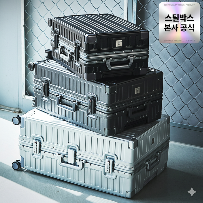 스틸박스 하드 캐리어 100 PC 폴리카보네이트 대용량 기내용 대형 캐리어