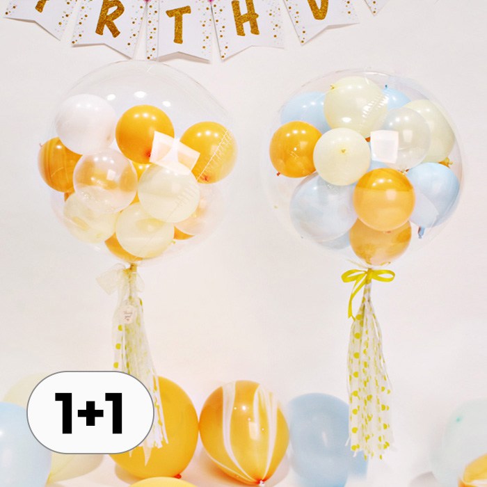1+1 DIY 레터링 풍선 세트 생일 파티 용품 백일 버블 꽃풍선 만들기 용돈 축하 이벤트