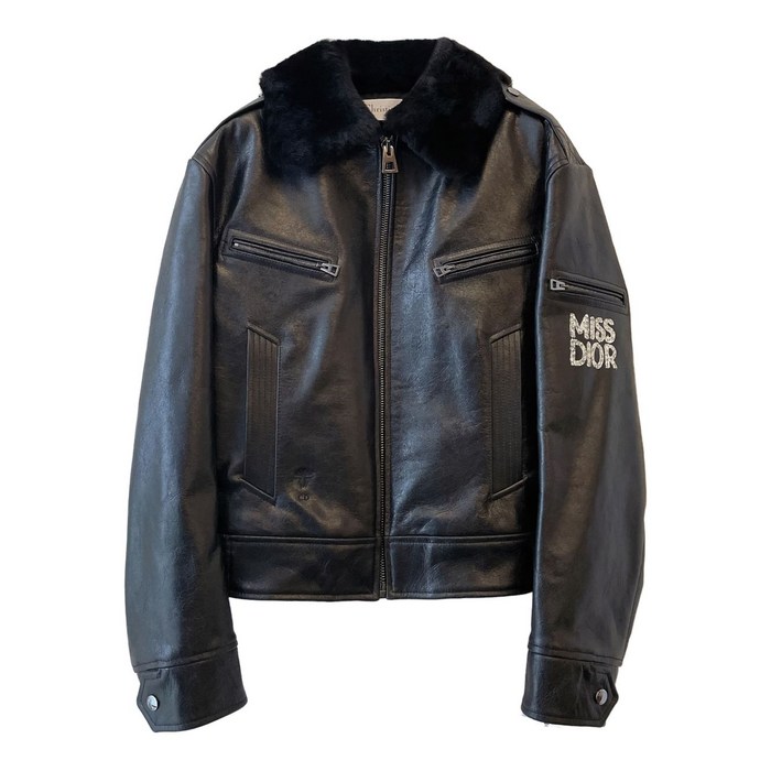 디올 미스 디올 시어링 칼라 레더 재킷