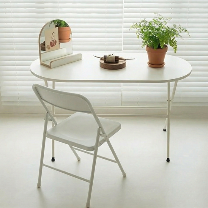 하루꿈 접이식 식탁 2인용 원목 반원 타원 디이닝 거실 공간활용 다용도 카페 컴퓨터 테이블