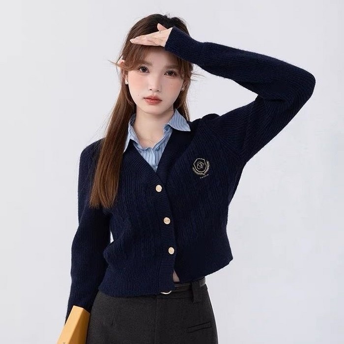 패션고리 여성 카라넥 데일리 니트 블라우스 HQ69