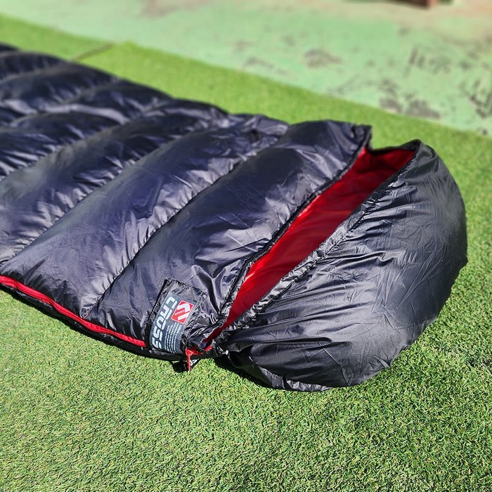 콜럼버스 맘모스 구스 오리털 솜 침낭벨보아 침낭 2세트, 선택01.오리털후드사각침낭블랙, 1개