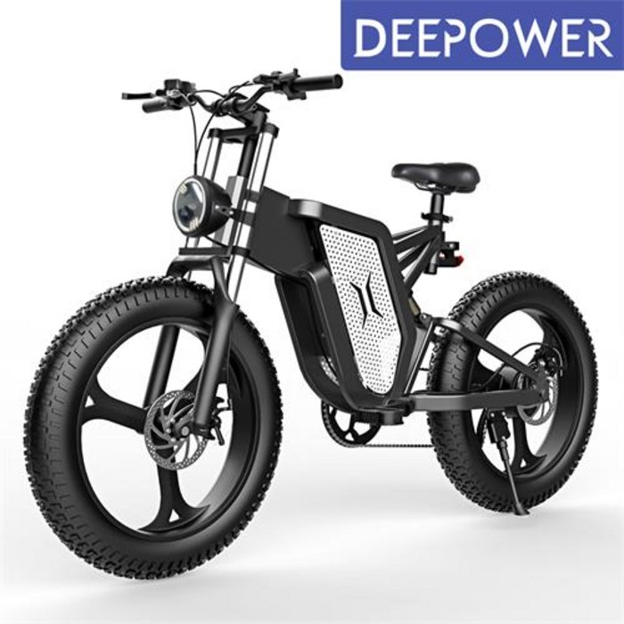2022년 DEEPOWER 2000W 48V 25Ah 최신형 전기자전거 MTB 산악 자전거 20인치 팻바이크 7단 변속