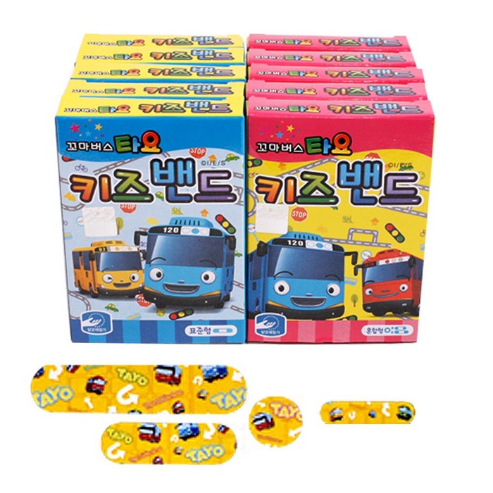 아이템잇 캐릭터 키즈 유아 타요 키즈 일회용 반창고 밴드, 10박스, 20개입