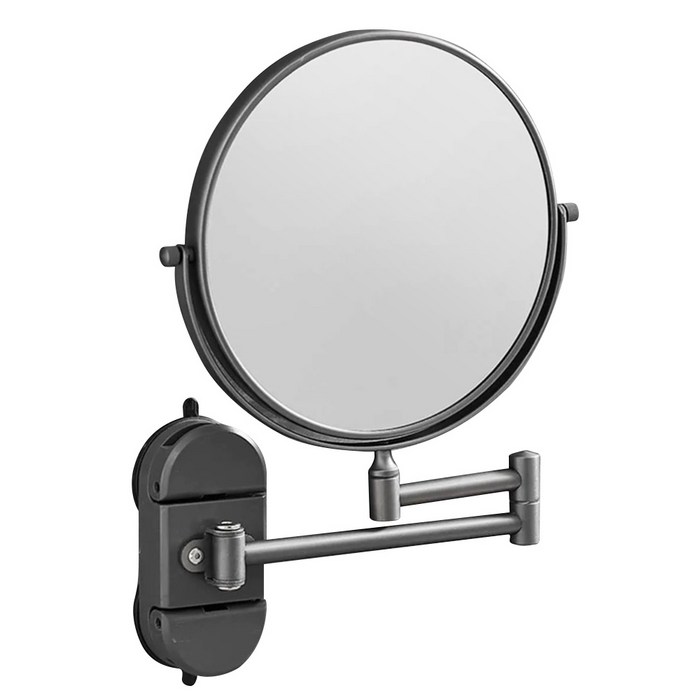 Felorita 무타공 강력흡착 화장실 호텔 면도거울 확대 양면 원형 욕실용 거울