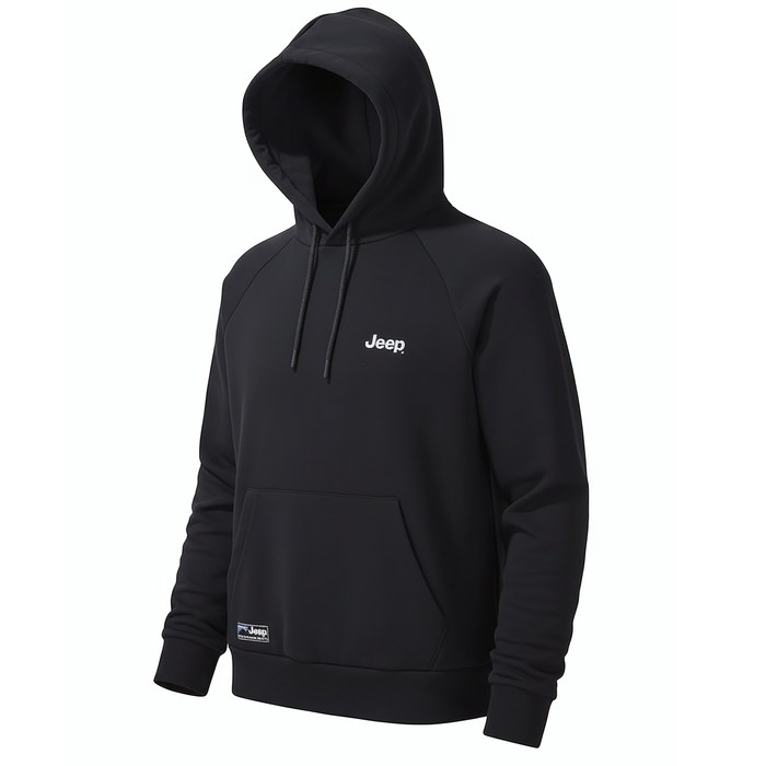 국내매장판 지프 JEEP 에센셜 래글런 후드티 스몰지프 기본 블랙 후드 티셔츠