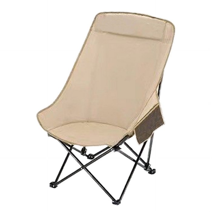 여행진심 와이드 캠핑 의자 경량 체어, 1개, 베이지