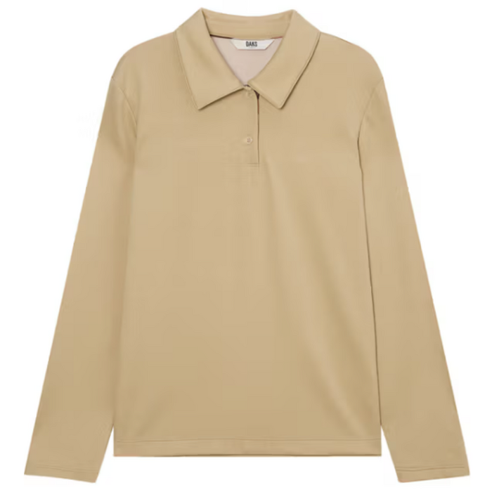 정품 인기 닥스 로고 자수 울혼방 부드러운 소재 여성 긴팔 카라 티셔츠