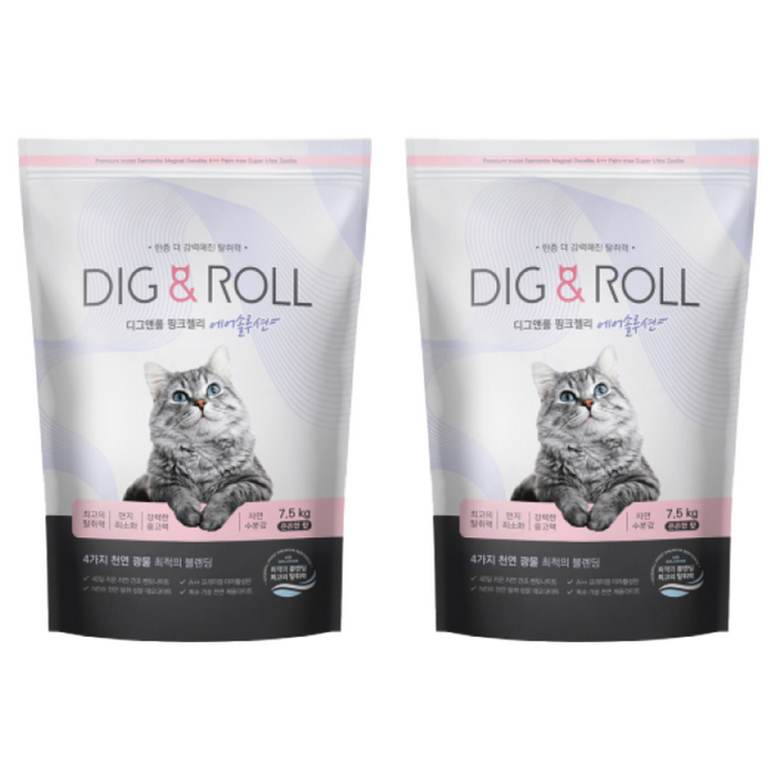 디그앤롤 핑크젤리 에어솔루션 고양이 모래 은은한향