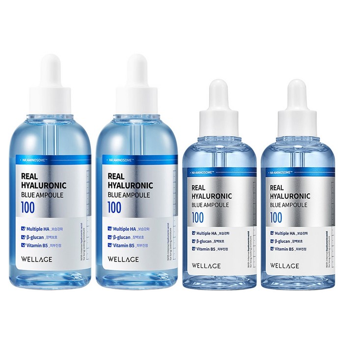 웰라쥬 리얼 히알루로닉 블루 100 앰플 100ml  75ml 세트, 2개