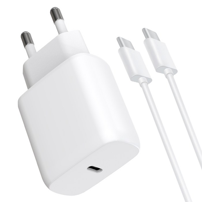 홈플래닛 25W PPS PD 3.0 초고속 충전기 + CtoC 케이블 1.2m