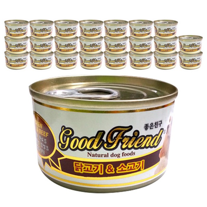 굿프렌드 애견용 간식 캔, 닭고기  소고기 혼합맛, 24개, 100g