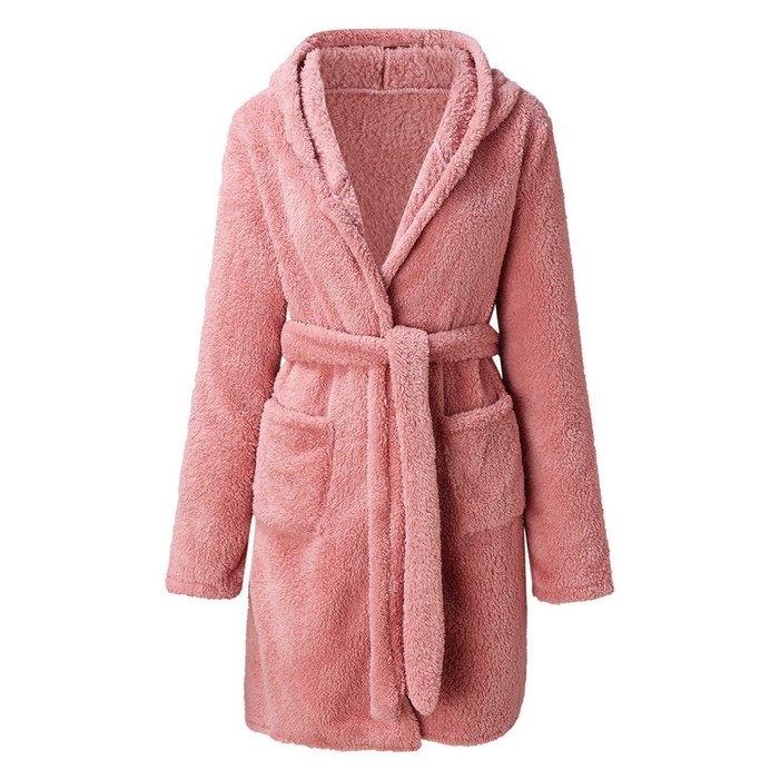 여성용 소프트 욕실 극세사 샤워가운 L