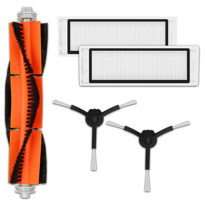 멋진공간 샤오미 로보락 2세대  3세대  s5 max  s6 maxv 호환 필터  메인 브러쉬 검정  사이드브러쉬 세트, 단일상품, 1세트