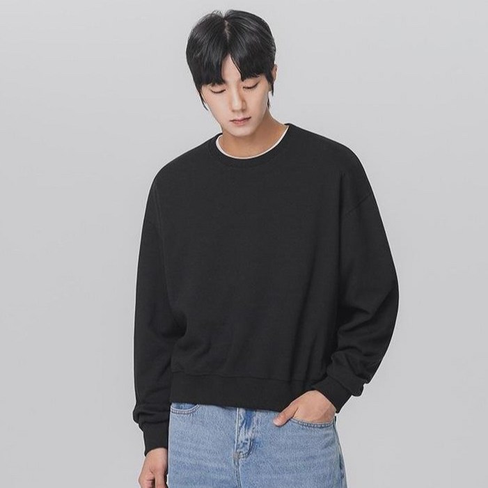 앨빈클로 남성용 레귤러핏 세미 크롭 맨투맨 MAR314 앨빈클로 남성용 레귤러핏 세미 크롭 맨투맨 MAR314