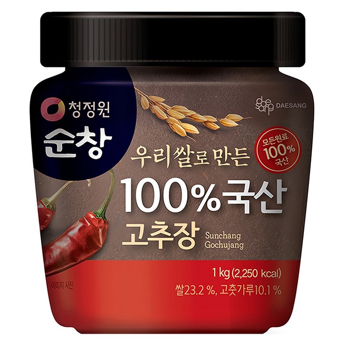 청정원순창 우리쌀로 만든 100 국산 고추장, 1kg, 1개 청정원순창 우리쌀로 만든 100 국산 고추장, 1kg, 1개