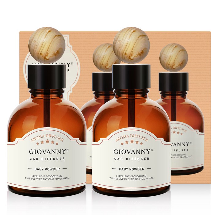 GIOVANNY 로맨스 차량용 디퓨저 145ml 본품, 베이비파우더, 2개 GIOVANNY 로맨스 차량용 디퓨저 145ml 본품, 베이비파우더, 2개