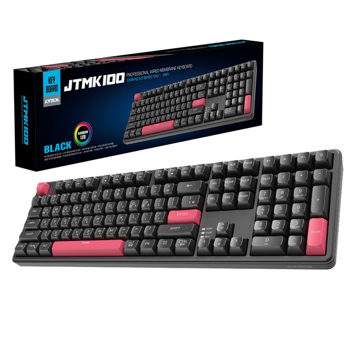 조이트론 초저소음 풀배열 USB 유선 멤브레인 키보드