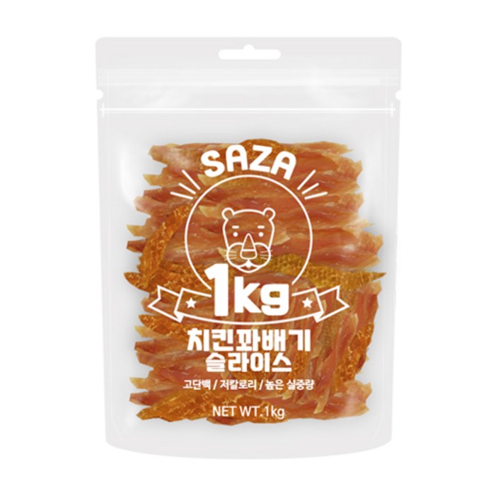 다이아몬드펫 사자 강아지 대용량 실속형 간식, 치킨꽈배기슬라이스, 1kg, 1개