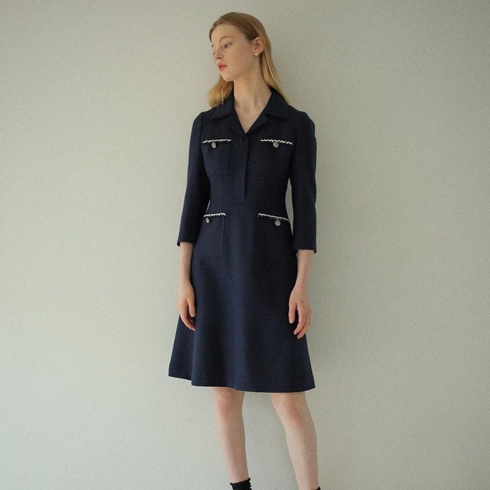 온앤온 여성용 A라인 트위드 원피스 NEW3MO105