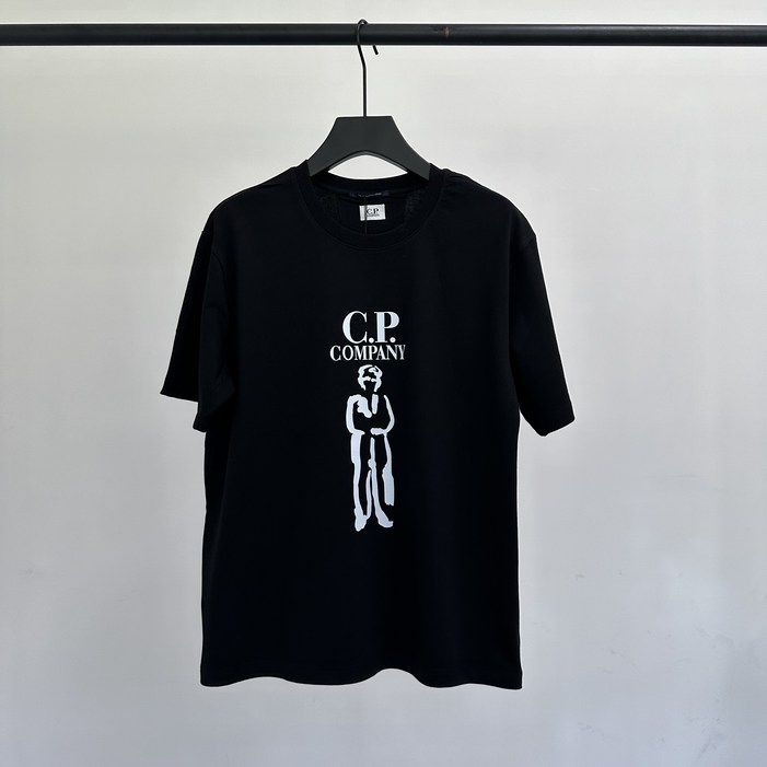 CP컴퍼니 남성 안경 캐주얼하고 캐주얼한 스트리트 프린트 패셔너리면 풀오버 남성복 라운드 반팔