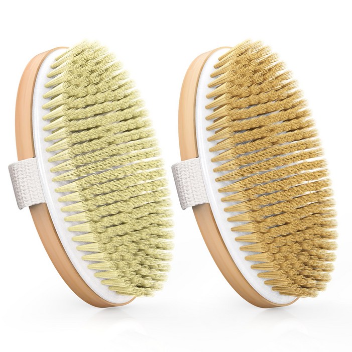 POPCHOSE 핸드 바디 브러쉬 샤워 브러쉬 타원형 우드  사은품 2개입, 1개, 2개입, 우드