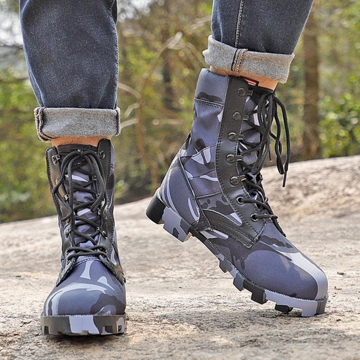 VANCAR   신형 남성용 등산화 야외 캠핑 등산 보행화 전술 훈련 미군 군용화 통기 부츠