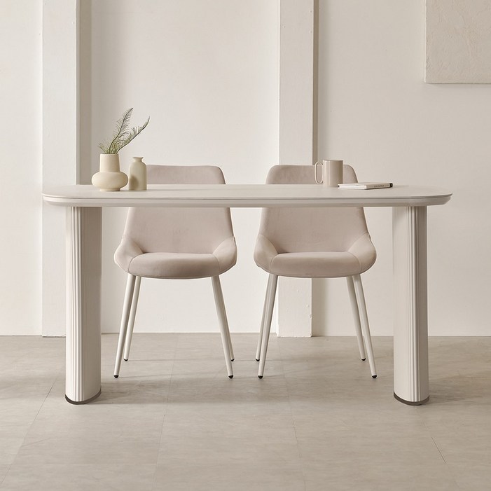 리브랑 세라믹테이블 템바보드 식탁테이블, 4인용, 화이트