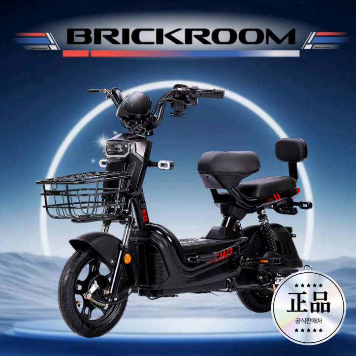BRICKROOM 라이덱스 고출력 전기스쿠터 2인용 출퇴근 자토바이 전기자전거 500w, 블랙, 리튬20A
