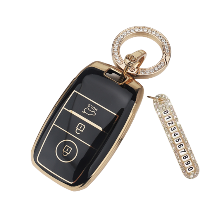 키에티 기아호환 스마트키 풀커버 TPU 3버튼 엣지 키케이스 A타입  큐빅번호판