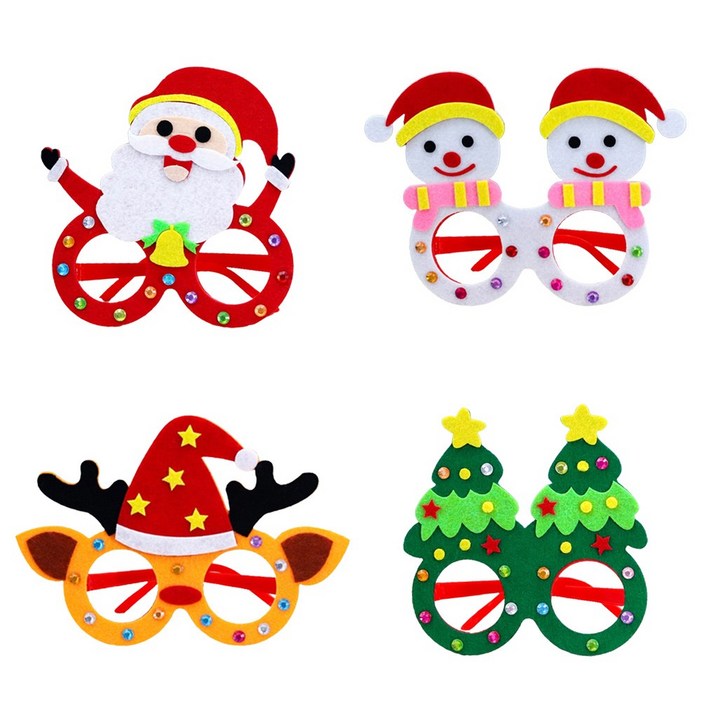 연아트 크리스마스 안경 만들기 재료 성탄절 산타 눈사람 루돌프 트리 펠트 부직포