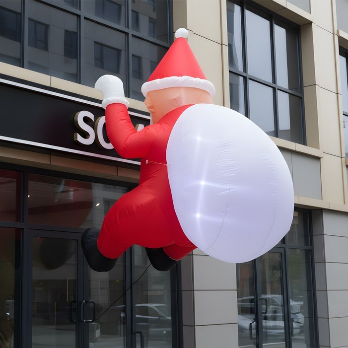 크리스마스 장식 초대형 산타 풍선 눈사람 인형 성탄절 산타클로스 소품, 1개, 사다리산타 스타일
