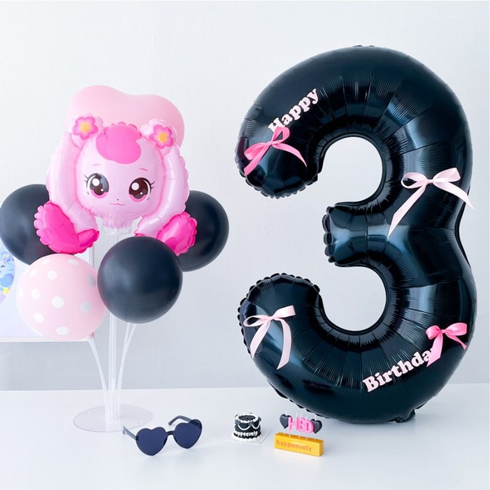 하피블리 티니핑 풍선 리본 숫자 풍선 산리오 생일 파티 용품 세트, 1개, 하츄핑리본숫자세트 하피블리 티니핑 풍선 리본 숫자 풍선 산리오 생일 파티 용품 세트, 1개, 하츄핑리본숫자세트