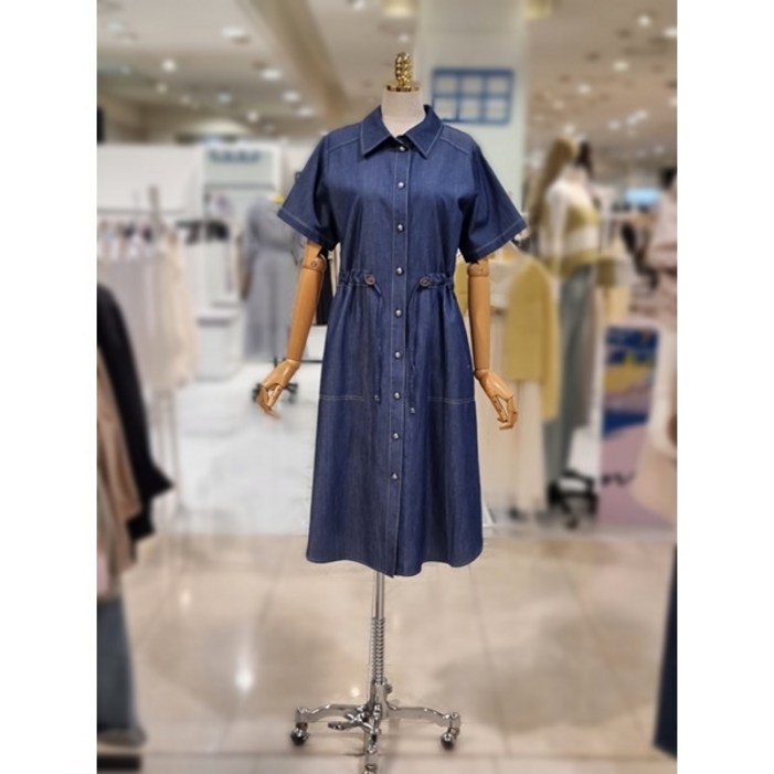 더레노마 셔츠카라 허리 스트링 원피스 R2F21WOP070